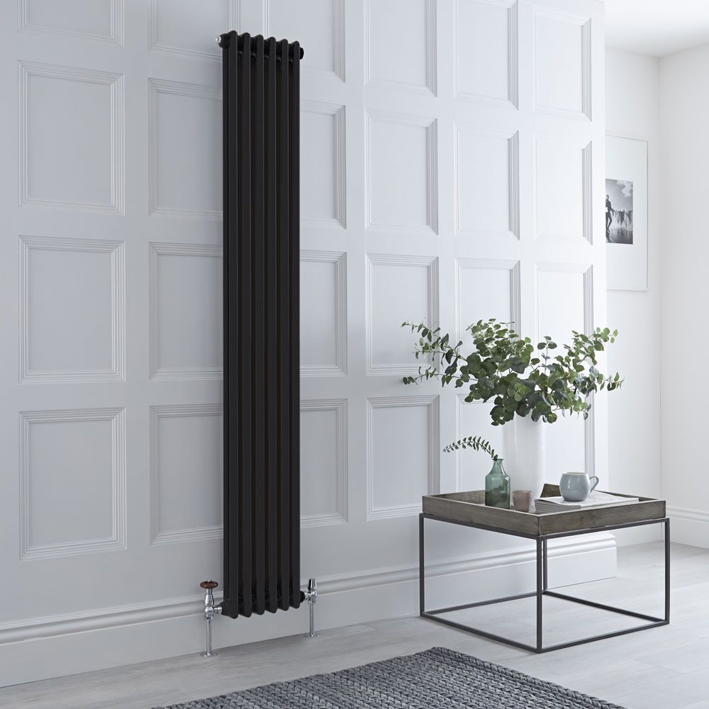 Radiador Tradicional Doble Vertical Negro - Disponible en Distintas Medidas y con Pies - Regent