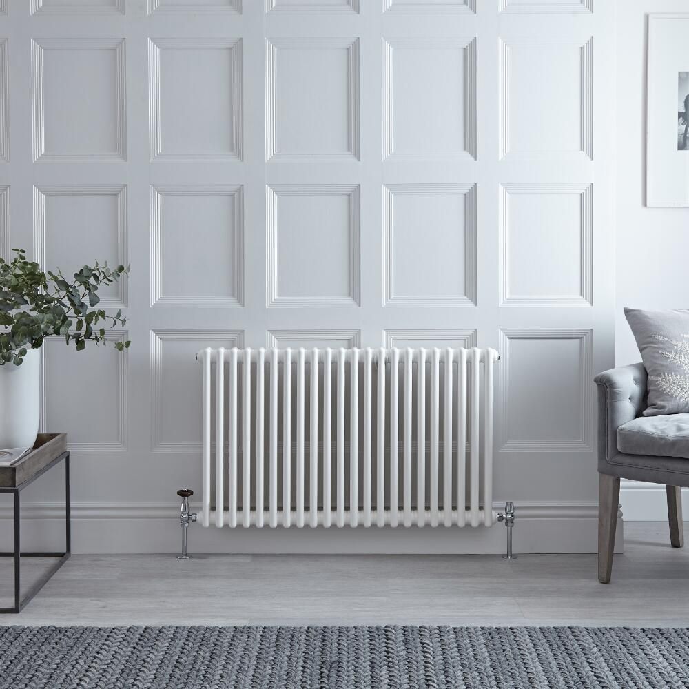 Radiador de Diseño Horizontal Doble Tradicional - Blanco - 600mm x 1010mm x 68mm - Regent