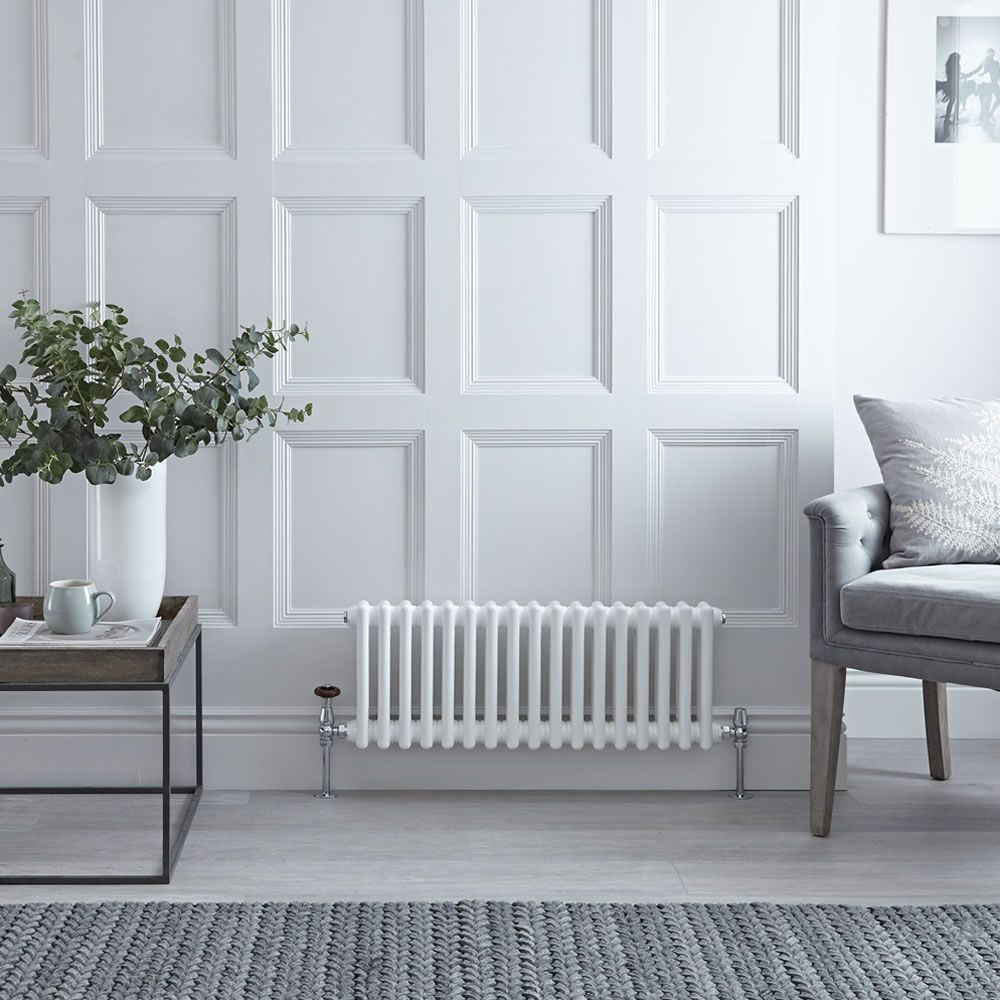 Radiador de Diseño Horizontal Doble Tradicional - Blanco - 300mm x 785mm x 68mm - Regent