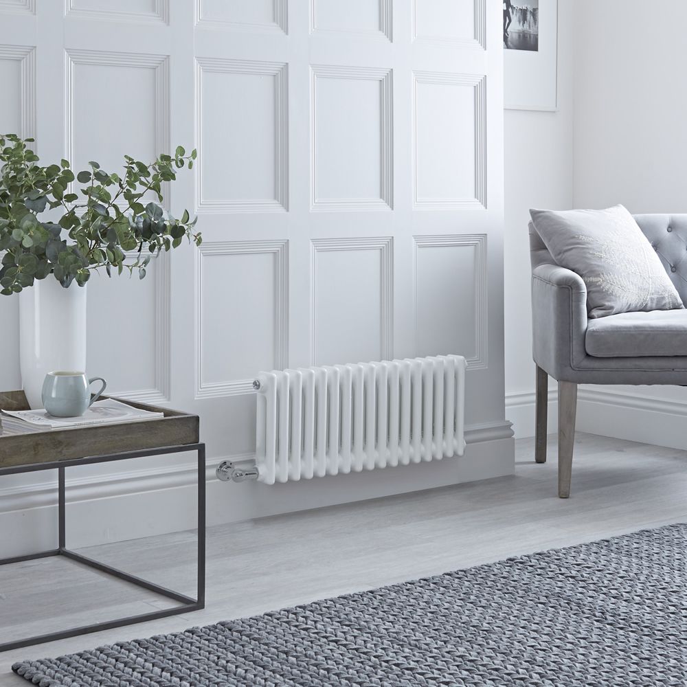 Radiador Eléctrico Tradicional Horizontal con Columnas Dobles Blanco - 300mm x 785mm - con Selección de Termostatos Wi-Fi  - Regent
