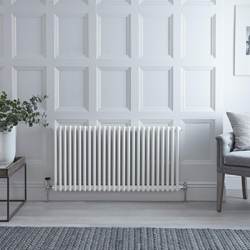 Radiador de Diseño Horizontal Doble Tradicional - Blanco - 600mm x 1190mm x 68mm - Regent