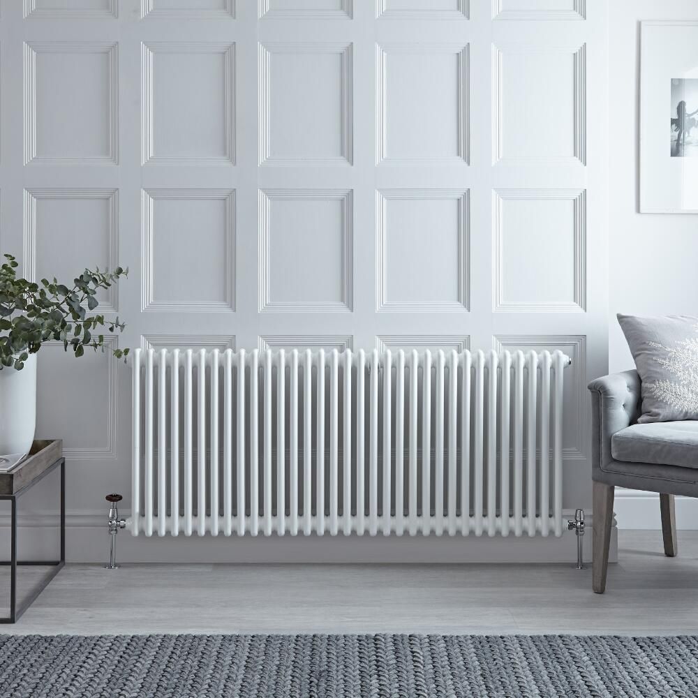 Radiador de Diseño Horizontal Doble Tradicional - Blanco - 600mm x 1505mm x 68mm - Regent