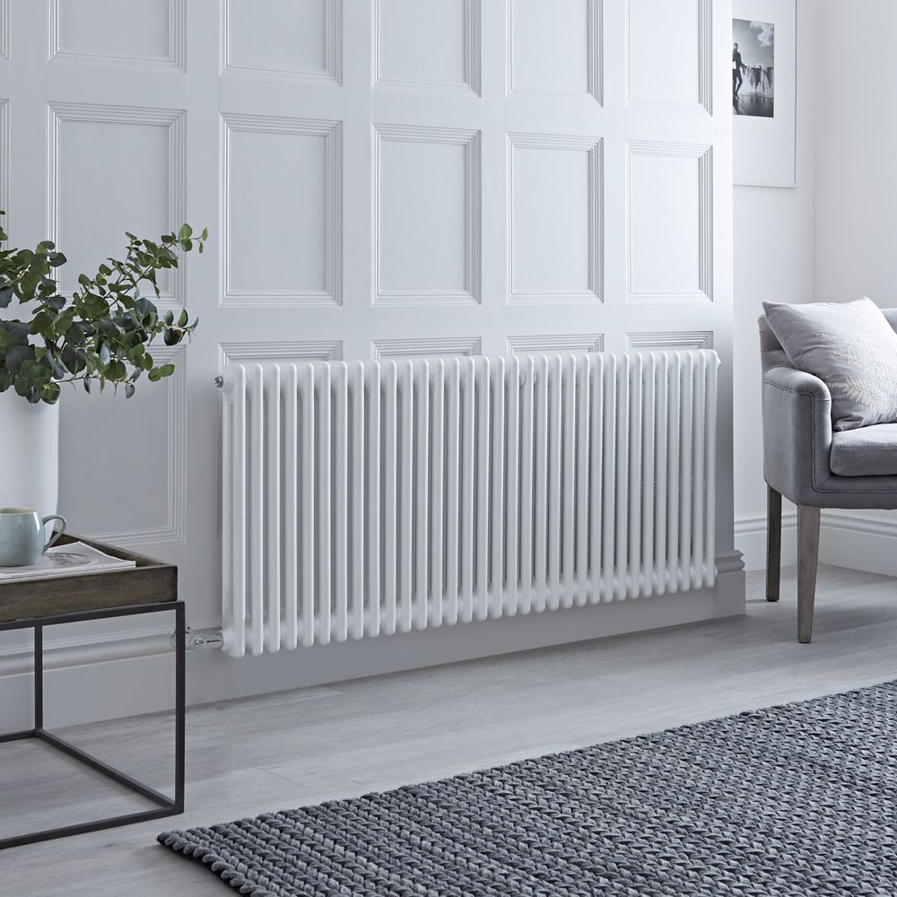 Radiador Eléctrico Tradicional Horizontal con Columnas Dobles Blanco - 600mm x 1505mm - Disponible con Distintos Termostatos WiFi - Regent