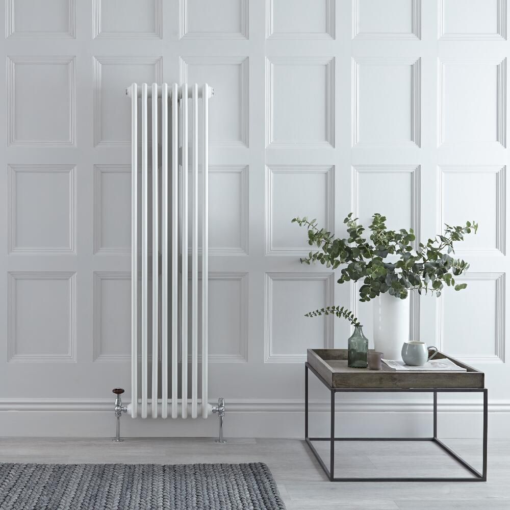 Radiador de Diseño Vertical Triple Tradicional - Blanco - 1500mm x 380mm x 100mm - Regent