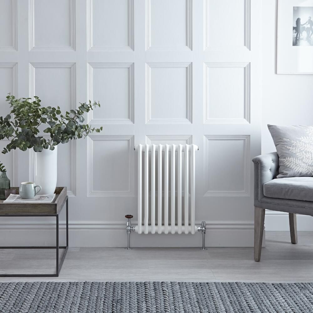 Radiador de Diseño Horizontal Doble Tradicional - Blanco - 600mm x 425mm x 66mm - Regent