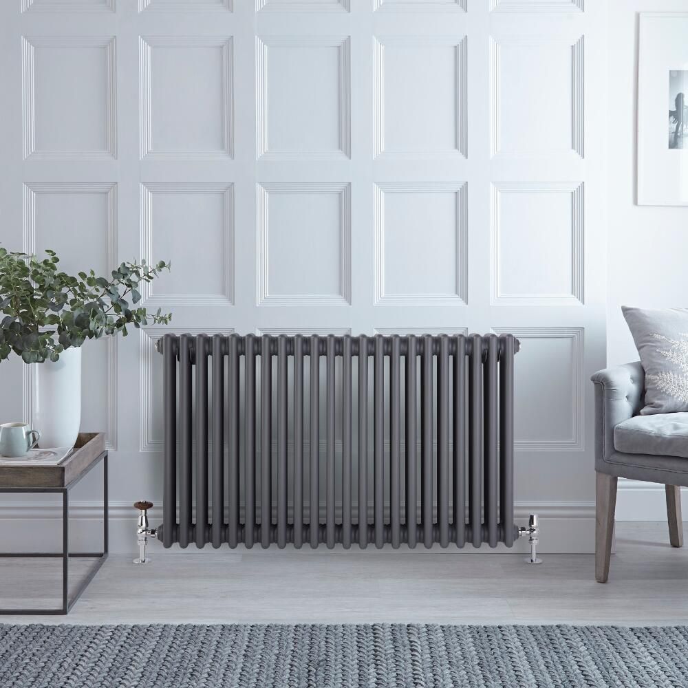 Radiador Horizontal Antracita Tradicional con Columnas Triples - 600mm x 1010mm - Regent