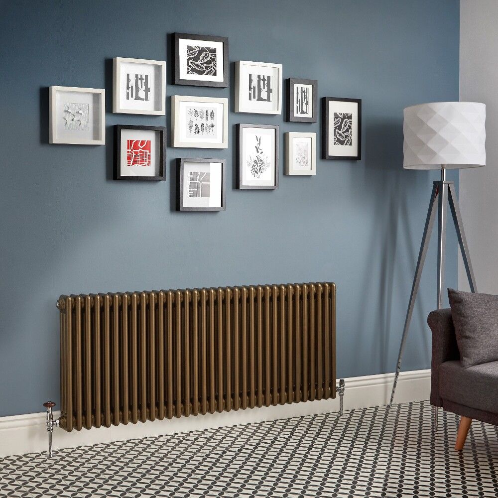 Radiador de Diseño Horizontal - Bronce Metalizado - Disponible en Distintas Medidas (Columnas Triples) - Regent