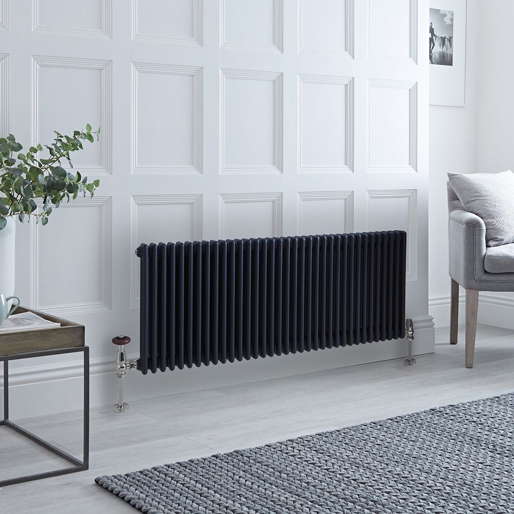 Radiador Horizontal Antracita Tradicional con Columnas Triples - 600mm x 1595mm - Regent