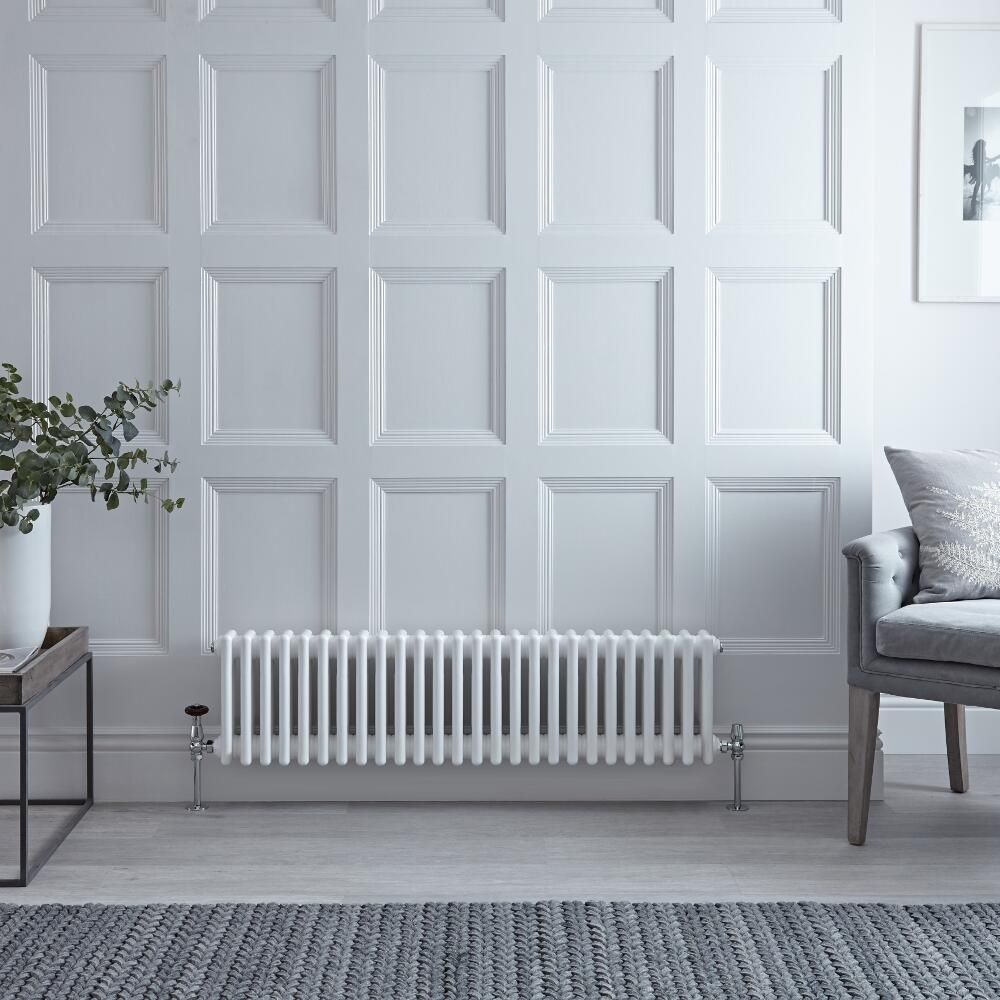 Radiador Horizontal Blanco Tradicional con Columnas Triples - 300mm x 1190mm (Columas Triples) - Regent