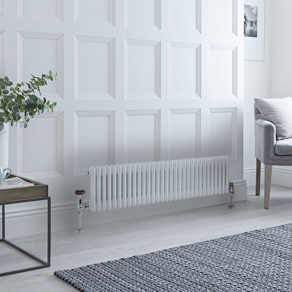 Radiador Horizontal Blanco Tradicional con Columnas Triples - 300mm x 1415mm (Columas Triples) - Regent