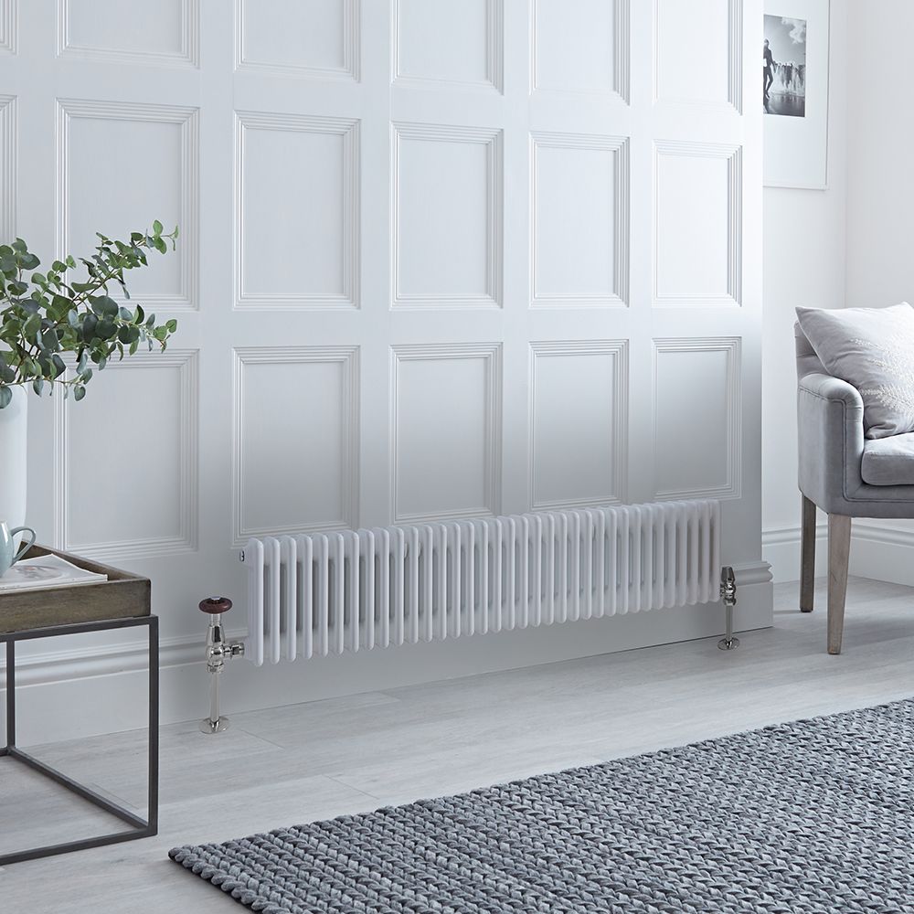 Radiador Horizontal Blanco Tradicional con Columnas Triples - 300mm x 1595mm (Columas Triples) - Regent