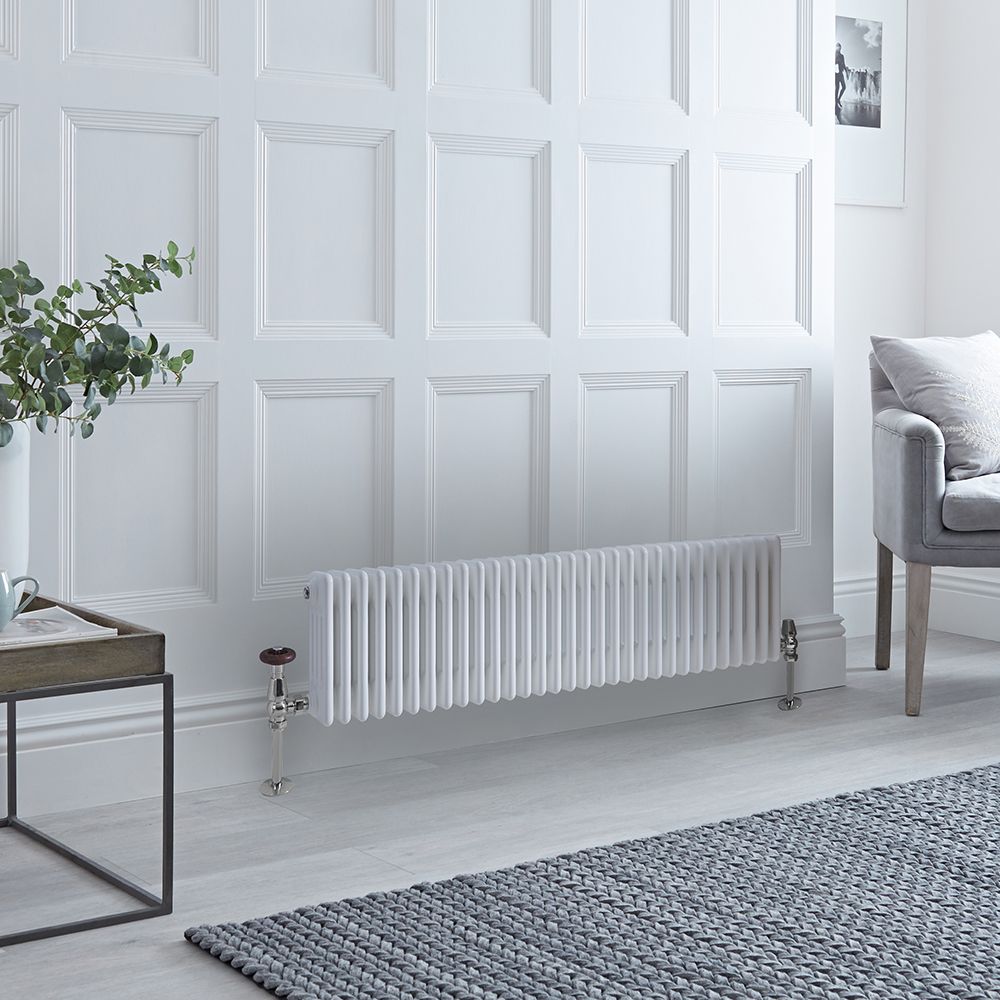 Radiador Horizontal Blanco Tradicional con Columnas Cuádruples - 300mm x 1415mm - Regent
