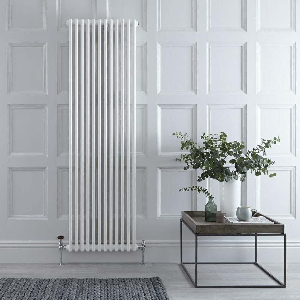 Radiador de Diseño Vertical Doble Tradicional - Blanco - 1800mm x 560mm x 70mm - Regent