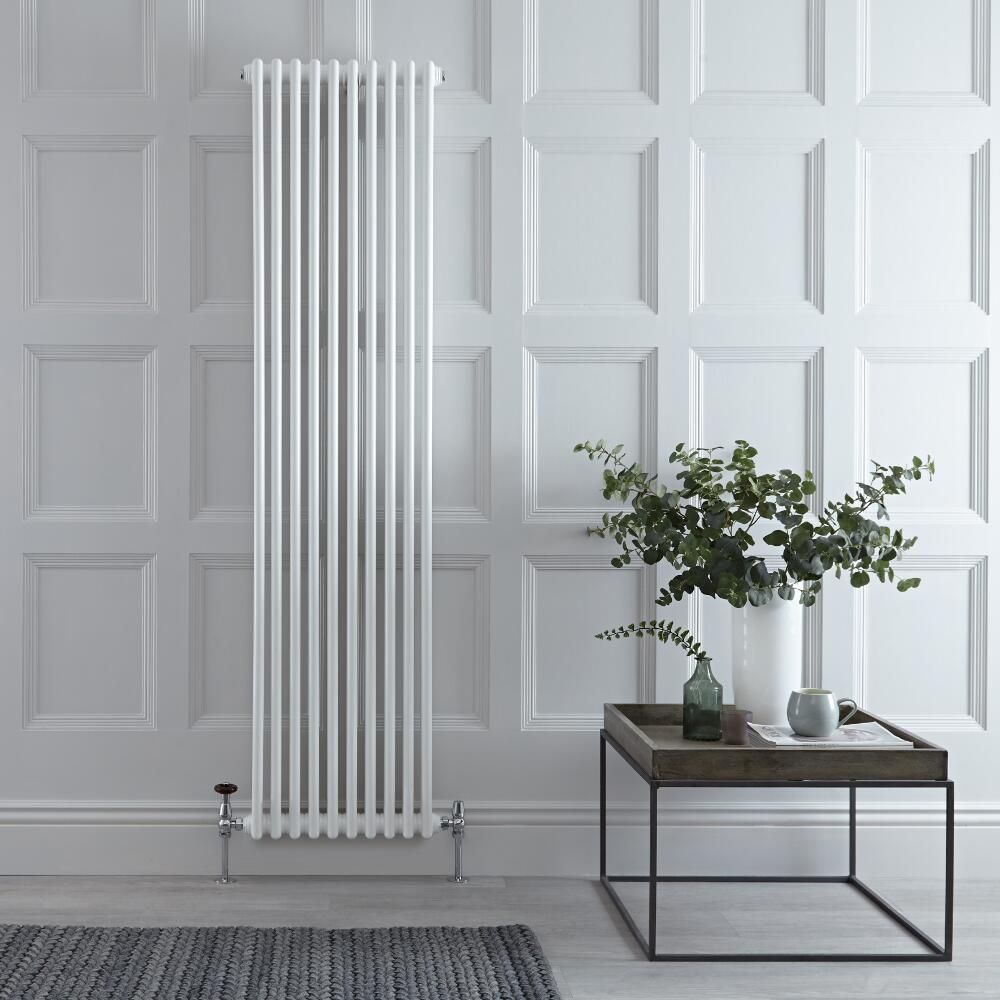 Radiador de Diseño Vertical Triple Tradicional - Blanco - 1800mm x 470mm x 100mm - Regent