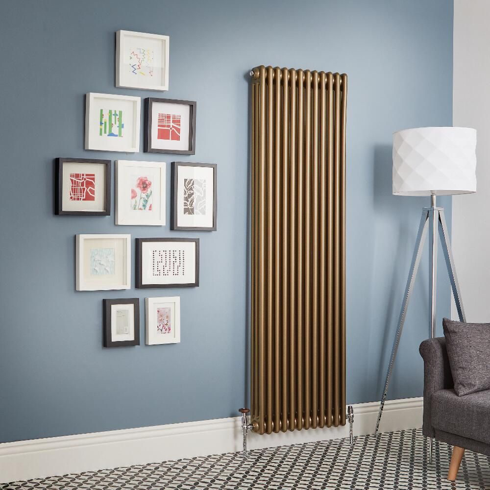 Radiador de Diseño Vertical - Bronce Metalizado - Disponible en Distintas Medidas (Columnas Triples) - Regent