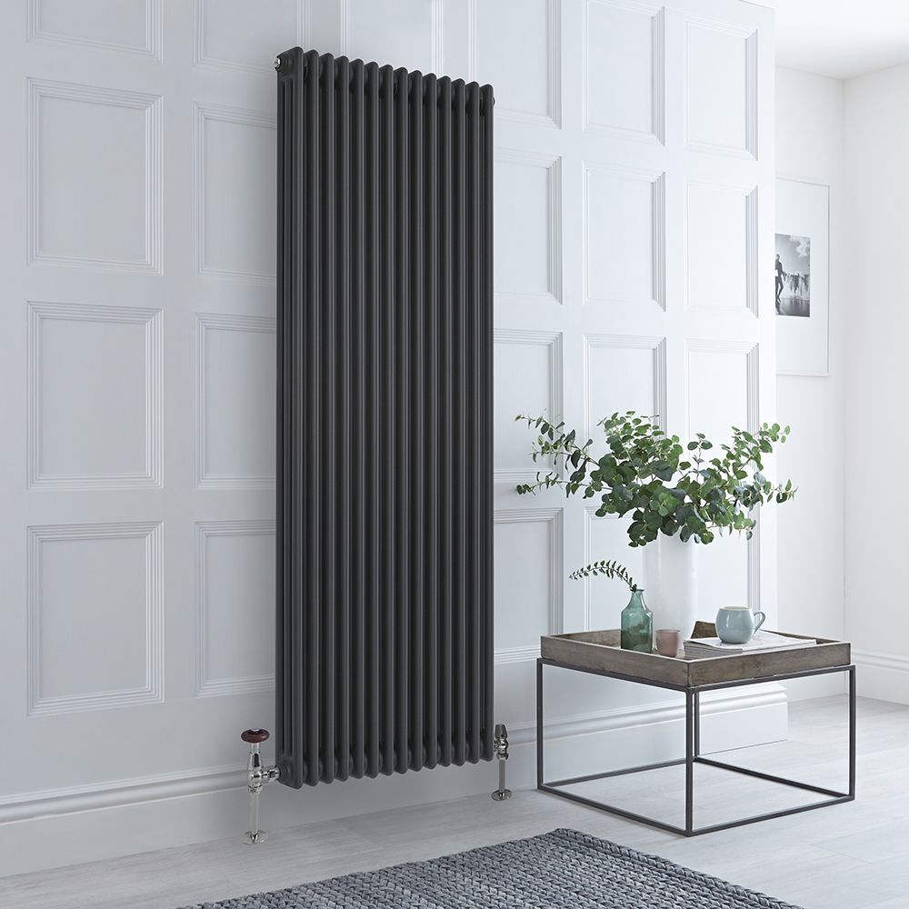 Radiador Tradicional Vertical de 1800mm x 650mm en Antracita - Columnas Triples - Regent