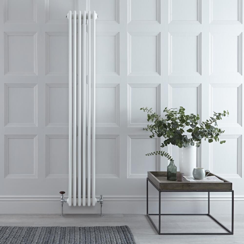 Radiador de Diseño Vertical Cuádruple Tradicional - Blanco - 1800mm x 290mm x 133mm - Regent