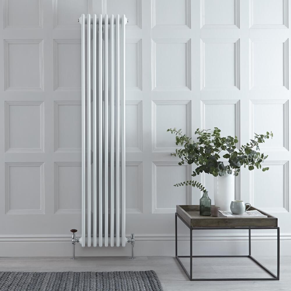 Radiador de Diseño Vertical Cuádruple Tradicional - Blanco - 1800mm x 380mm x 133mm - Regent