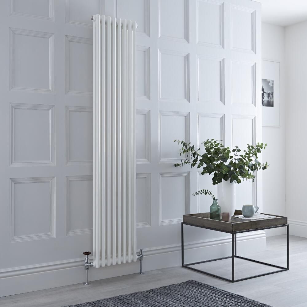 Radiador Tradicional Doble Vertical Blanco - Disponible en Distintas Medidas y con Pies - Regent