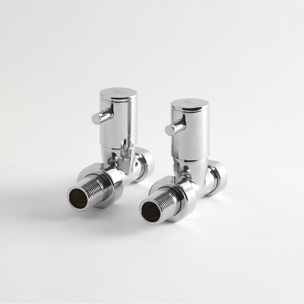 Par de Llaves Rectas Minimalistas para Radiador y Radiador Toallero para Tubos de Cobre de 15mm