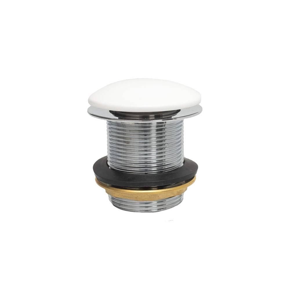 Válvula de Desagüe para Bañera con Tapón Click-Clack sin Rebosadero - Color Blanco de 60mm (no Acanalado) - Hudson Reed