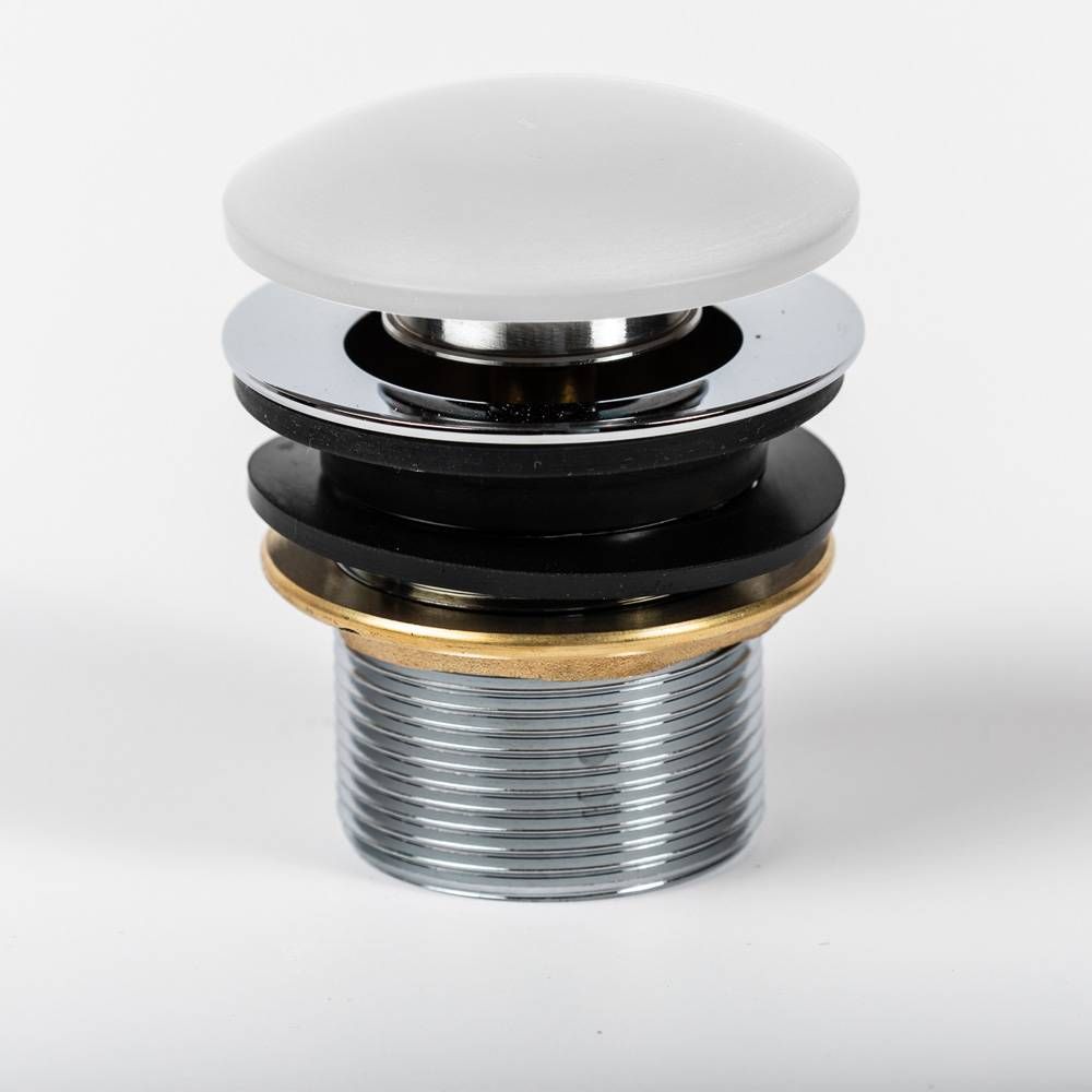 Válvula de Desagüe para Lavabo Click-Clack sin Rebosadero - Color Blanco (no Acanalado) - Hudson Reed