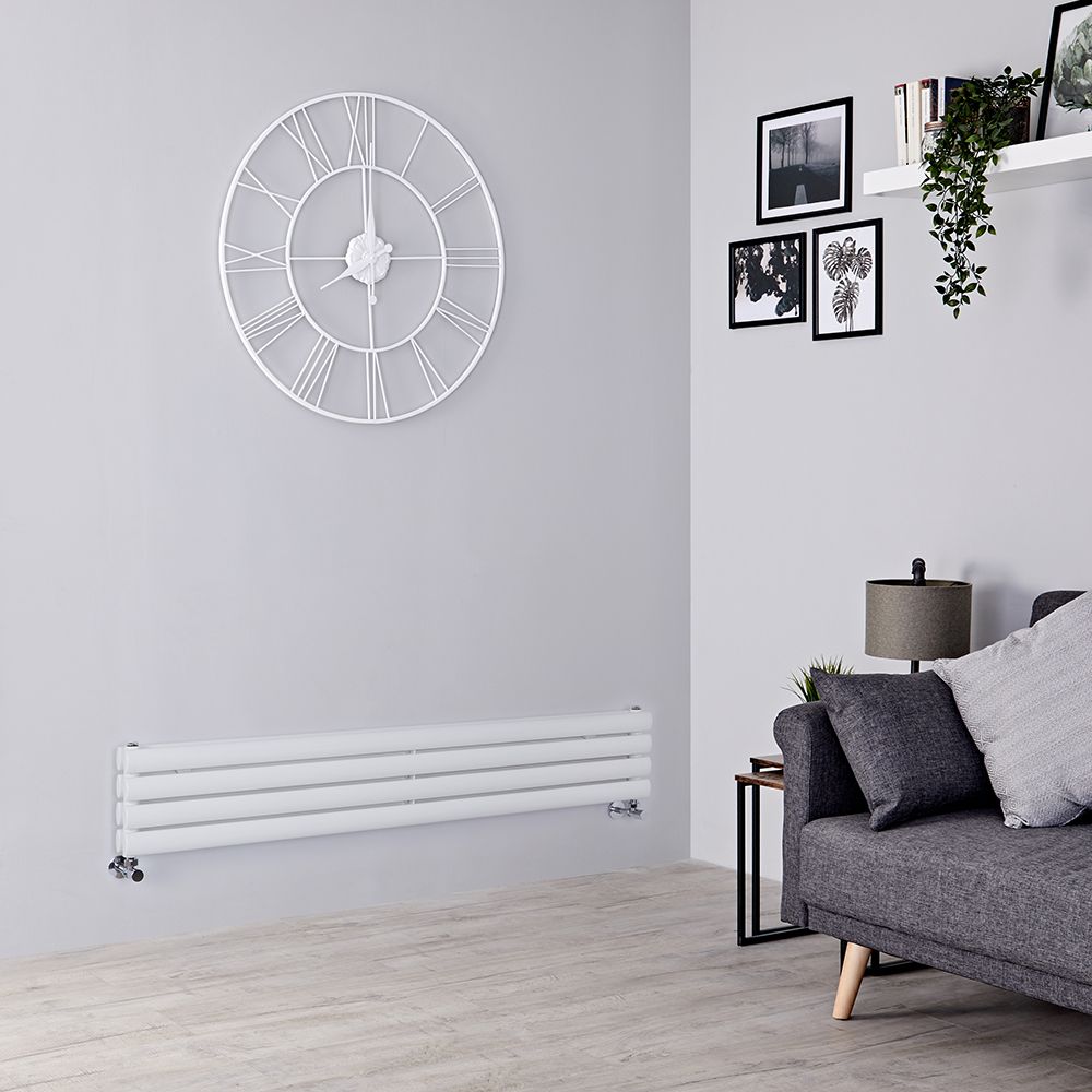 Radiador de Diseño Horizontal Blanco - 236mm x 1400mm (Panel Doble) - Revive