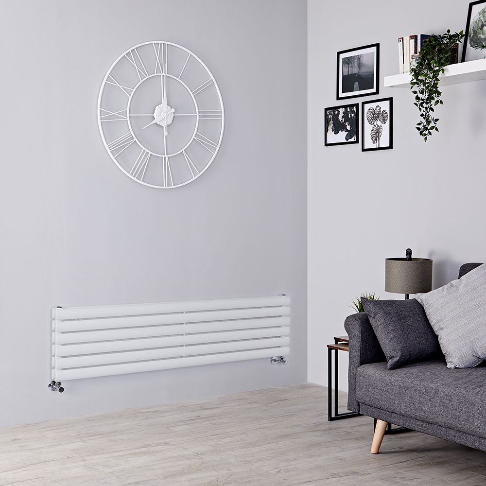 Radiador de Diseño Horizontal Blanco - 354mm x 1400mm (Panel Doble) - Revive