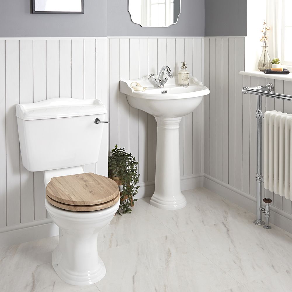 Conjunto para Baño Tradicional con Inodoro Monobloque y Lavabo con Columna - Ryther
