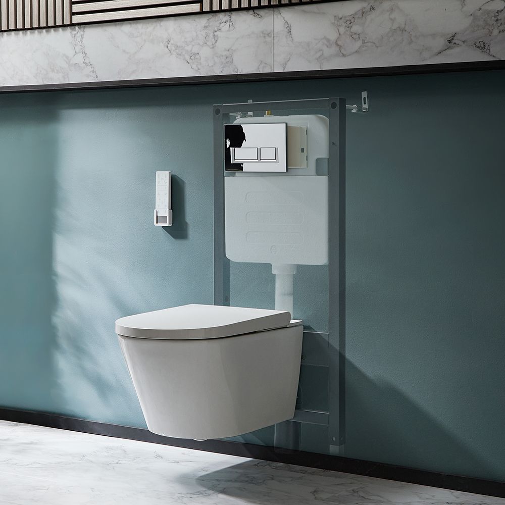 WC Japonés Mural con Función Inodoro-Bidé Inteligente con Estructura Mural Alta - Selección de Placas de Descarga - Hirayu