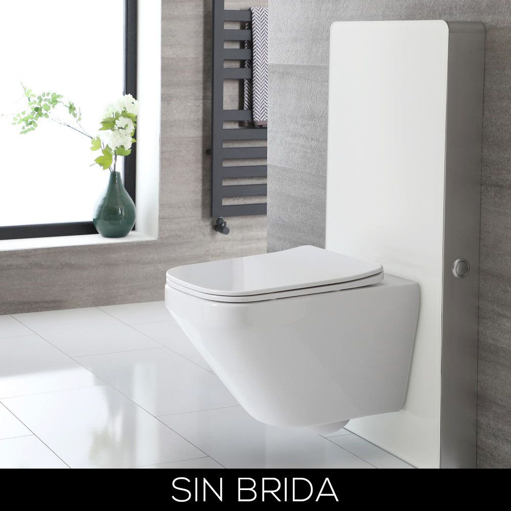 Conjunto de WC Completo con Kit para Inodoro Blanco de 500mm e Inodoro sin Brida - Exton
