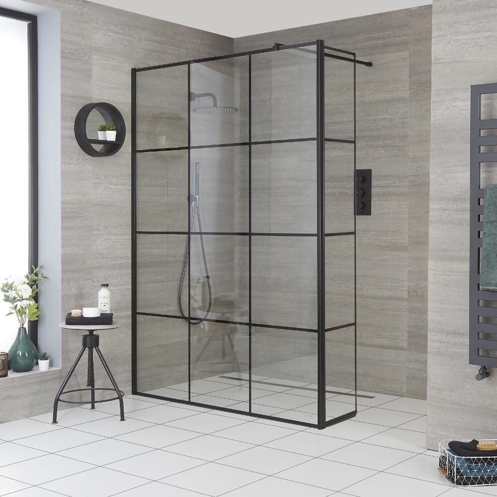 Mampara de Ducha para Ducha de Obra de 1950mm - Disponible en una Selección de Dimensiones y con Opción de Panel Antisalpicaduras con Bisagras - Barq