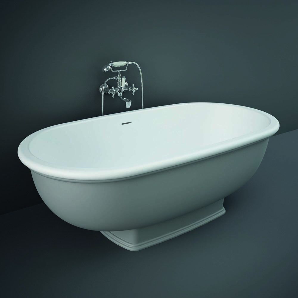Bañera Exenta Tradicional con Doble Respaldo Gris - 1560mm x 810mm - RAK Washington x Hudson Reed