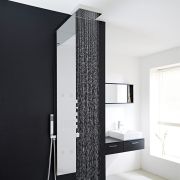 Panel de Ducha Termostático Hidromasaje Completo con Alcachofa a Cascada y Lluvia