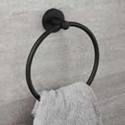 Toallero de Pared en Aro de Color Negro con Acabado Opaco - Nox