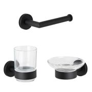 Conjunto de Accesorios de Baño de 3 Piezas con Acabado de Color Negro Opaco - Nox