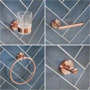 Conjunto de Accesorios de Baño de 4 Piezas Moderno de Color Bronce Bruñido - Eris