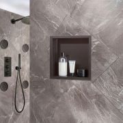 Hornacina de Ducha para Nicho de Pared  - 340mm - Estante de Ducha Cuadrado para Accesorios - Disponible en Distintos Acabados