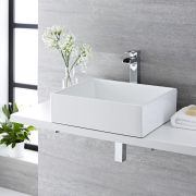 Lavabo Sobre Encimera Rectangular de Cerámica 490x390mm - Haldon