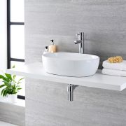 Lavabo Sobre Encimera Oval de Cerámica 480x350mm - Otterton