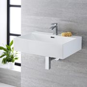 Lavabo Suspendido Rectangular Monoforo de Cerámica Blanca 605mm x 430mm mm - Sandford