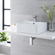 Lavabo Sobre Encimera Rectangular de Cerámica 460x420mm - Exton