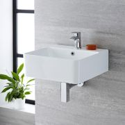 Lavabo Suspendido Rectangular de Cerámica 460x420mm - Exton