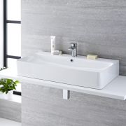 Lavabo Sobre Encimera Rectangular de Cerámica 800x415mm - Exton