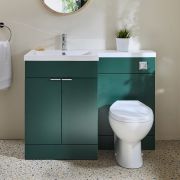 Conjunto de Baño de 1105mm Completo con Mueble de Lavabo y Mueble para WC con Inodoro Select - Disponible en Distintos Acabados, Selección de Manijas y en Versión Izquierda o Derecha