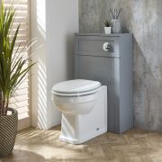Mueble de WC - 500mm - Completo con Inodoro Adosado Richmond - Selección de Acabados y con Tapa en Distintos Colores - Warwick
