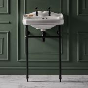 Lavabo Consola Tradicional con Estructura de Acero Inoxidable - 590mm - Elección de Acabados - Regent