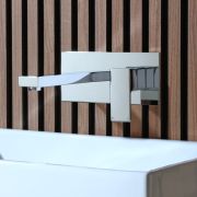 Grifo Mezclador Mural Moderno Cuadrado para Lavabo - Disponible en Distintos Acabados