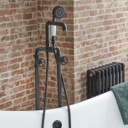 Grifo Mezclador para Bañera Independiente y Ducha Completo con Telefonillo en Estilo Industrial - Disponible en Distintos Acabados  - Zandra