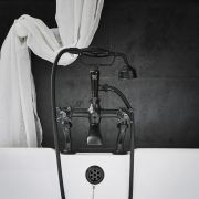 Hudson Reed Elizabeth - Grifo Mezclador para Bañera con Telefonillo Diseño Tradicional con Manijas en Cruceta - Disponible en Distintos Acabados 